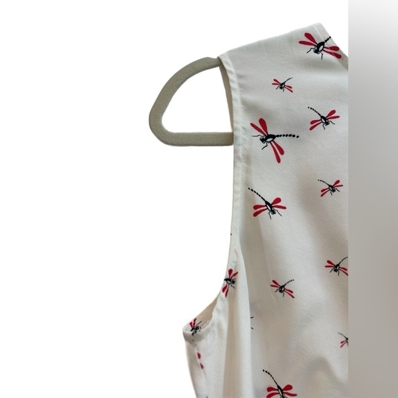 Equipment Femme “Lyle” 100% Silk Sleeveless dragonfly allover printed blouse 🖤 - Picture 5 of 10